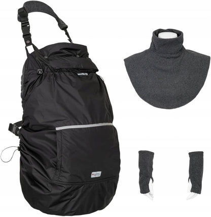HOPPEDIZfleece carrier cover with rain cover, gloves and chimneycolour anthracitematerial fleeceNew condition