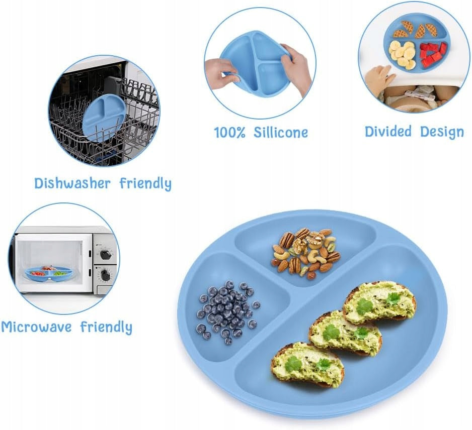 VICLOONthree-piece plate with suction cup x2, spoon and fork x2age 6 m +Material silicone, polypropylenefree