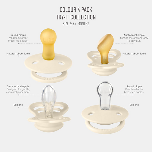 BIBS TRY-IT set of four pacifiers