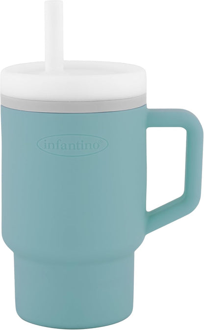 INFANTINO My 1st Tumbler silikonový netekoucí hrnek s pítkem 266 ml 6 m+