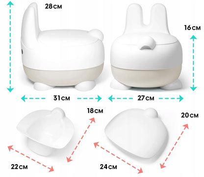potty with removable insert and lid white and grey color
