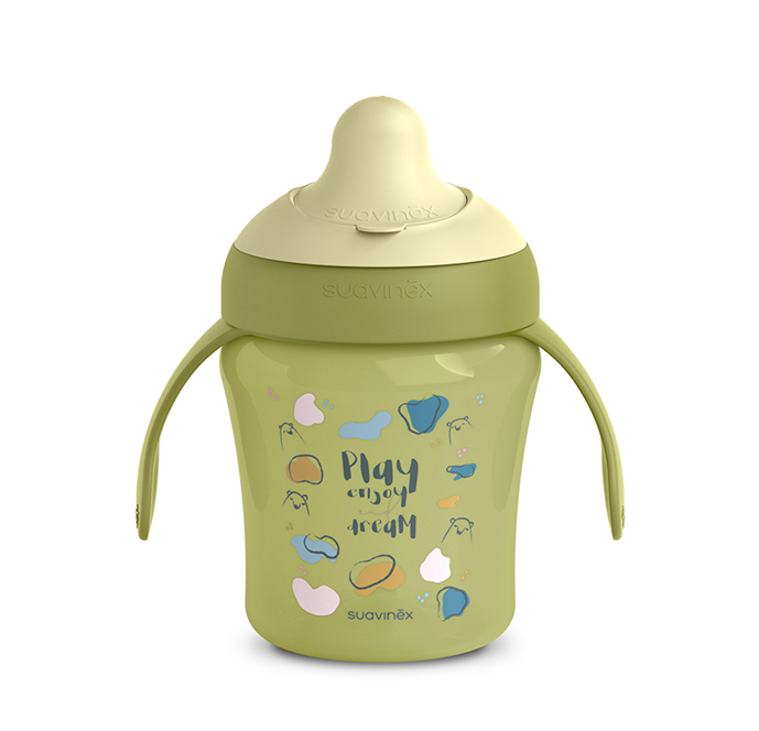 SUAVINEX Learning Cup hrnek nekapající s tvrdým náustkem 200 ml 6 m+