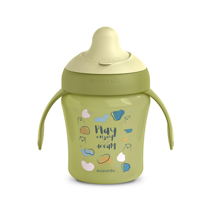 SUAVINEX Learning Cup hrnek nekapající s tvrdým náustkem 200 ml 6 m+