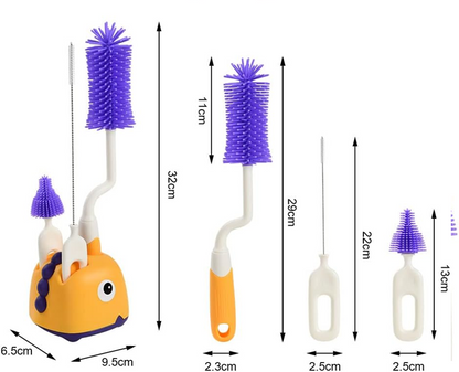 VICLOON 3in1brushes for cleaning bottles, teats and strawscolour yellow/white/purplethe dimensions of the