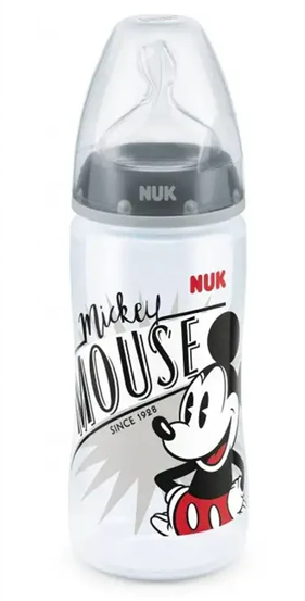 NUK First Choice+ Mickey Mouse cumisüveg 300 ml 6–18 hónap cumi M