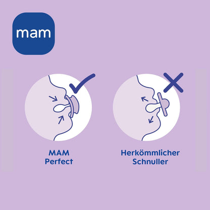 MAM Perfect Start silicone pacifier 0–2 months x2