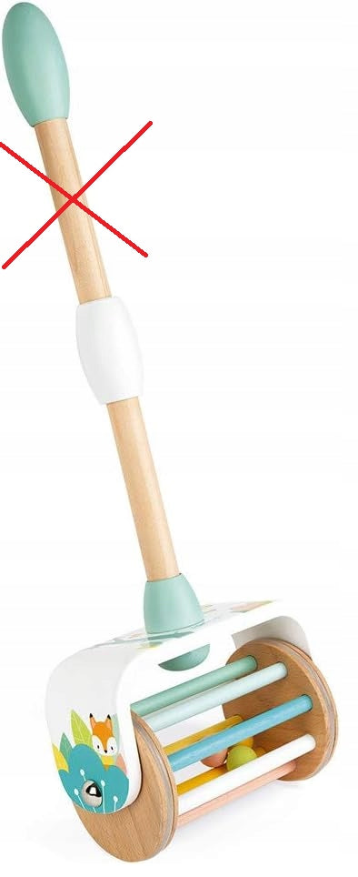 JANOD Pure dřevěné chodítko s chrastítkem, 30 cm