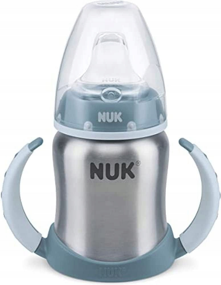 NUK First Choice nerezový hrníček nekapající 125 ml 6 m+
