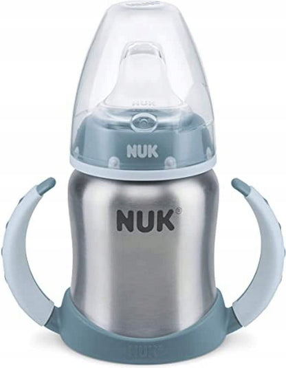 NUK First Choice nerezový hrníček nekapající 125 ml 6 m+