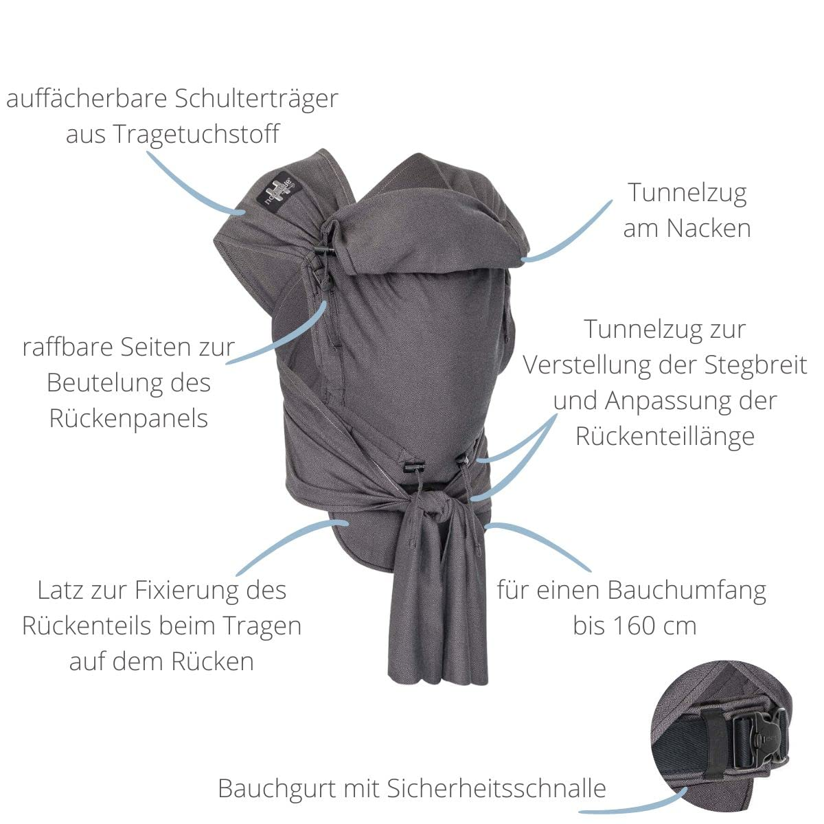 HOPPEDIZ hop-tye buckle ergonomické nosítko 0-30 měsíců