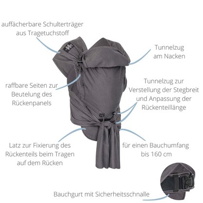 HOPPEDIZ hop-tye buckle ergonomické nosítko 0-30 měsíců