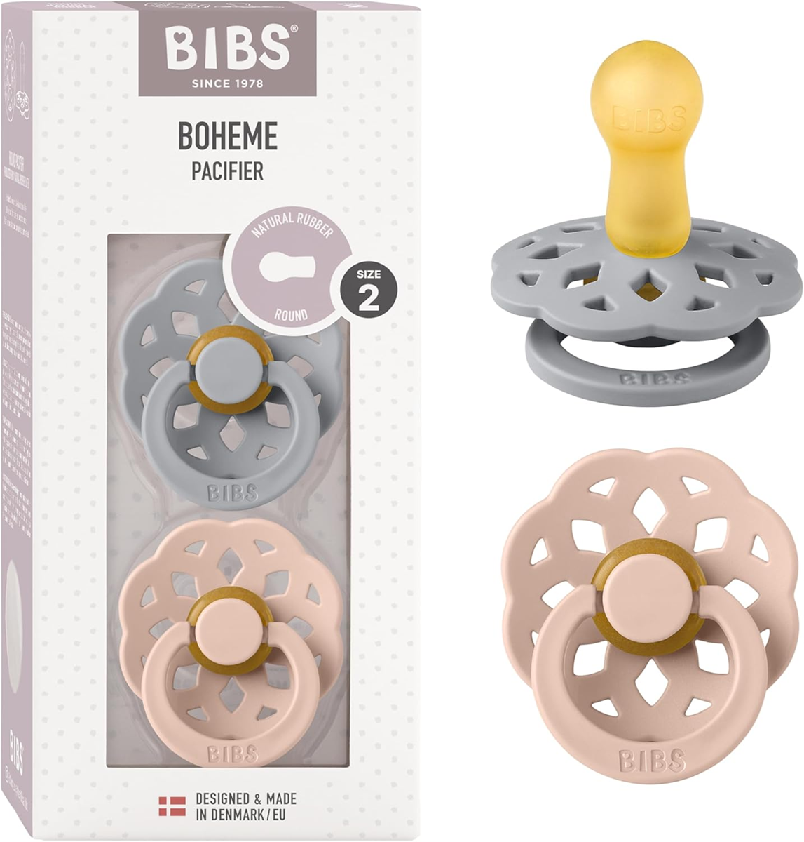 BIBS BOHEME pacifiers 2-pack 6 months+