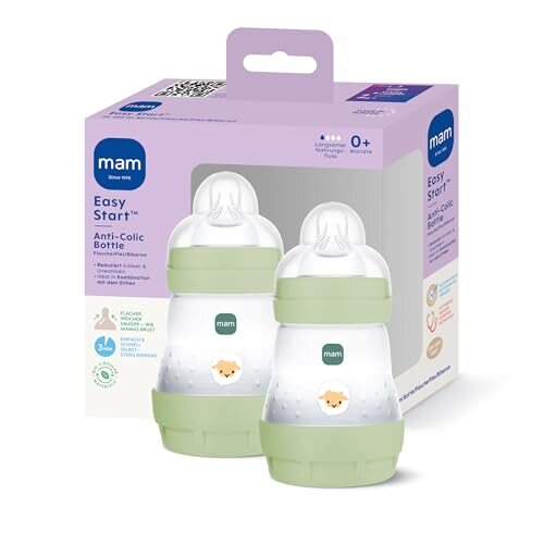 Biberons anti-coliques MAM Easy Start, 2 x 160 ml, dès la naissance