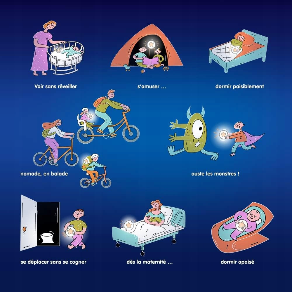 Lampă de noapte portabilă LED PABOBO Little Moon, 6,5 cm