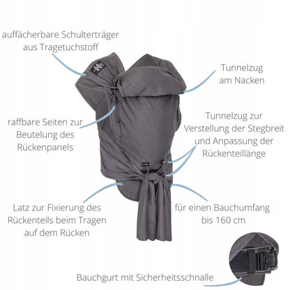 HOPPEDIZ hop-tye buckle ergonomické nosítko 0-30 měsíců