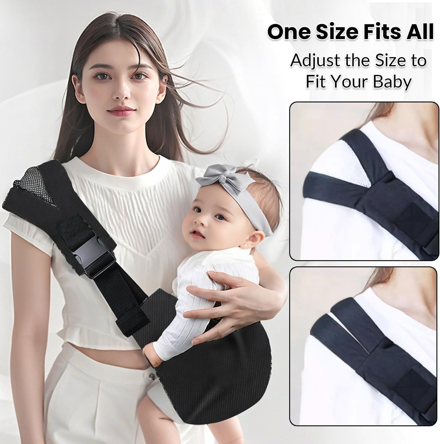 Adjustable baby carrier 3-36 months black