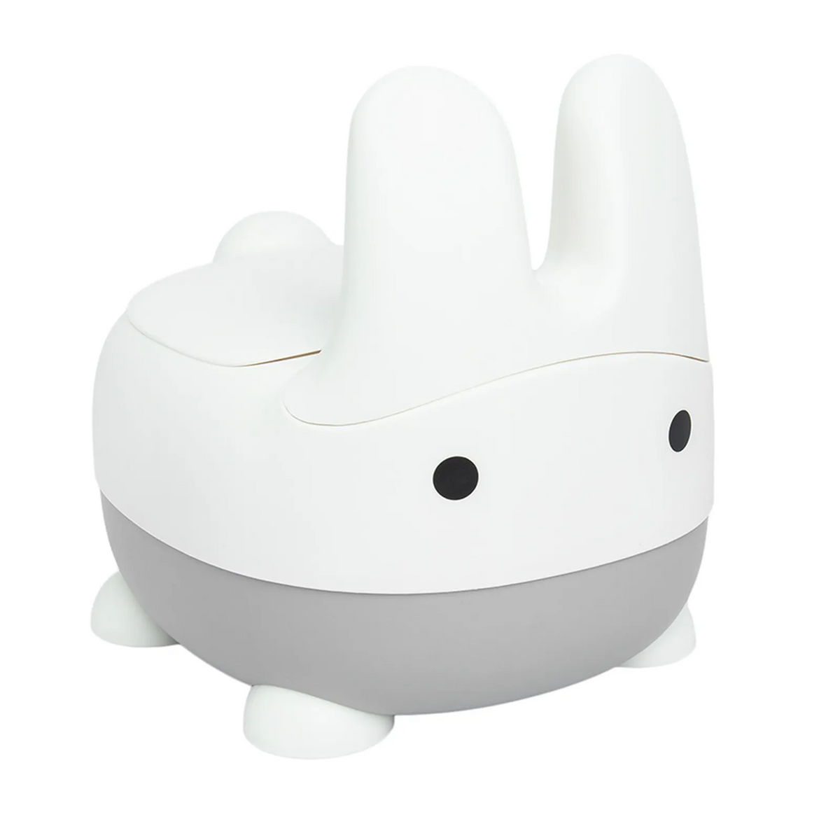 potty with removable insert and lid white and grey color