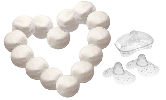 MOM'S PADS bambusové vložky do podprsenky x14 + sáček na praní, kosmetická taštička