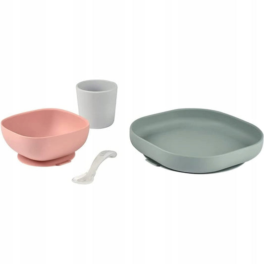 BEABA set di stoviglie in silicone con ventosa 4 pezzi.