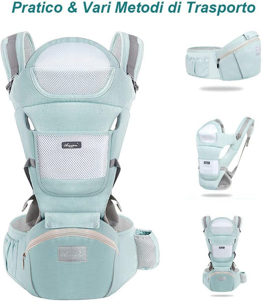 Ergonomische Babytrage mit Hüftgurt 11-in-1