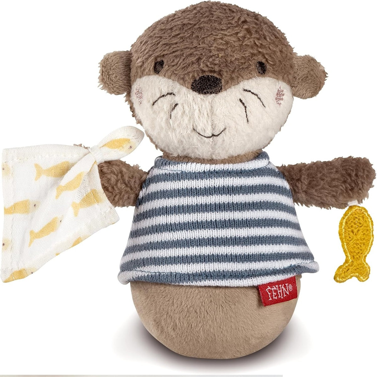FEHN Otter roly-poly non-tipping rattle toy, 15 cm