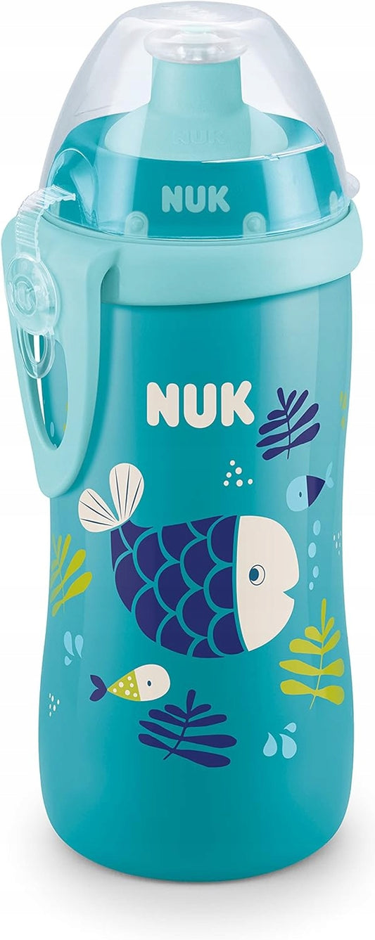 NUK Junior Cup BOTTIGLIA 18 m+ beccuccio push-pull 300 ml EFFETTO CAMALEONTE