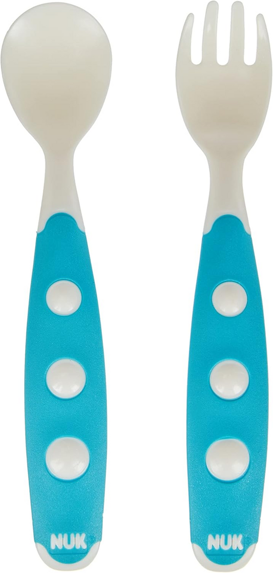 NUK Easy Learning mini cubiertos cuchara tenedor 12 cm 8 m+