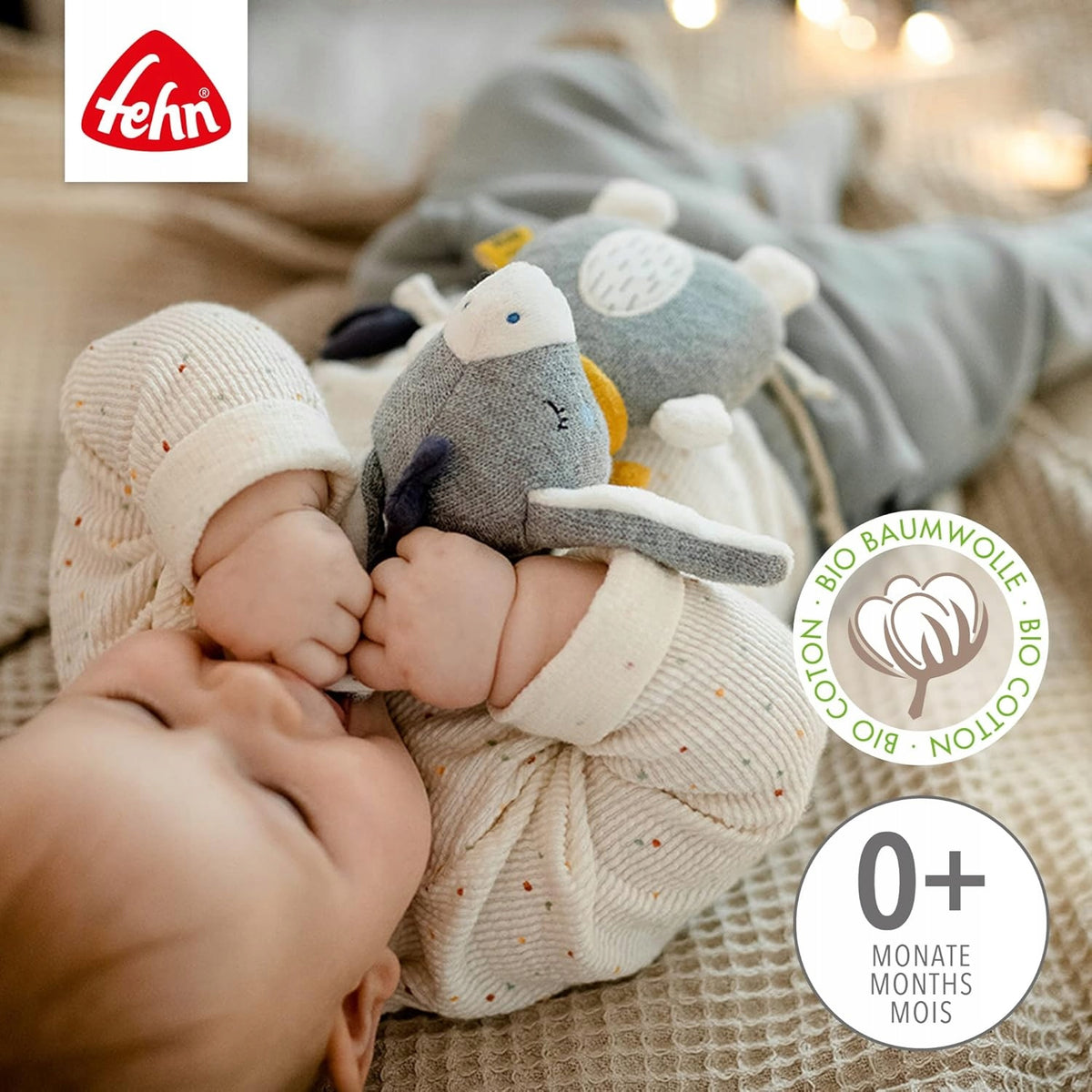 FEHN Nature závěsná OSLÍK s hracím strojkem 22cm