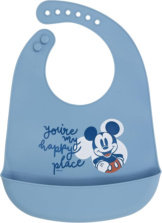 STOR Silikon-Lätzchen mit Tasche MICKEY MOUSE