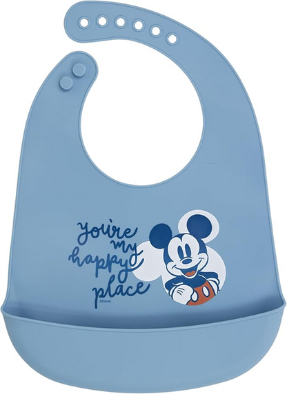 STOR Silikon-Lätzchen mit Tasche MICKEY MOUSE
