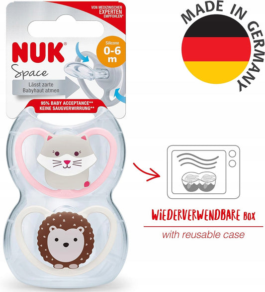 NUK Space dudlík uklidňující silikonový x4 0-6 měsíců +box