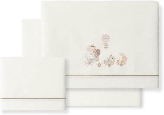 INTERBABY komplet pościeli 3częściowy 60x120 / 40x60 / 103x150 + zawieszka