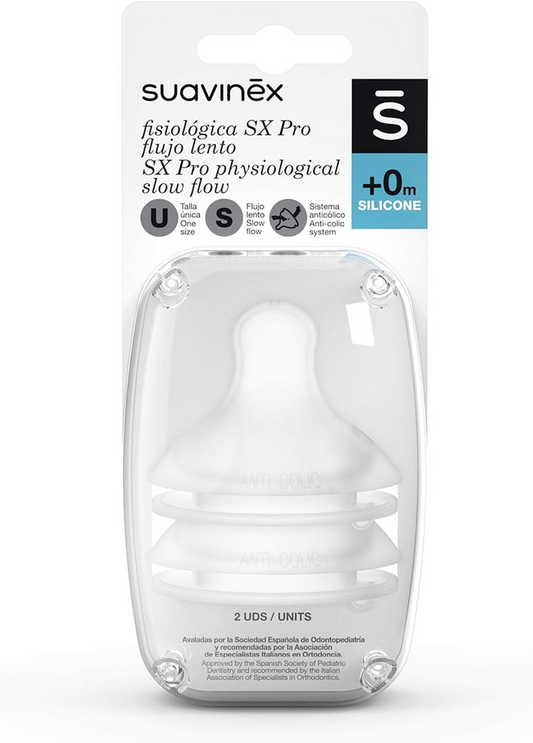 SUAVINEX symmetrische fopspeen voor fles x2 0m+ SX PRO