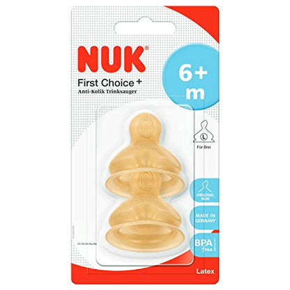 NUK First Choice Plus latexové savičky L x2 na hustou stravu