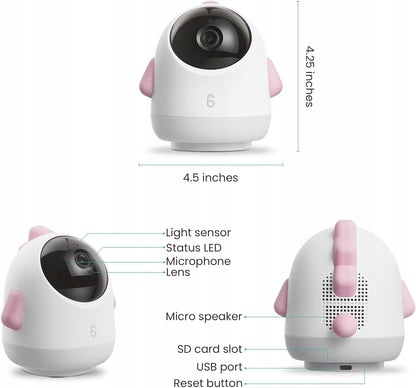 SIMSHINE Baby Pro kamera 2K 360° elektronická chůvička + držák