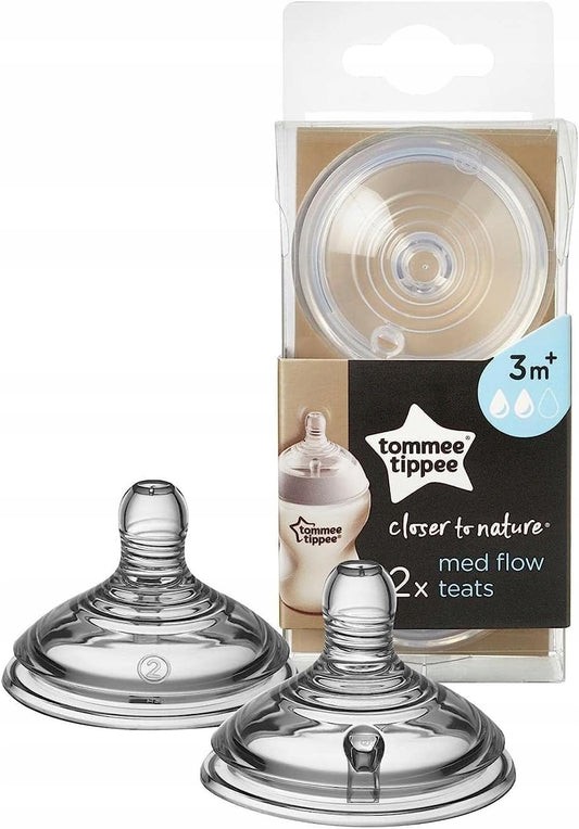 TOMMEE TIPPEE tétine pour biberon CLOSER TO NATURE 3mois+ x2