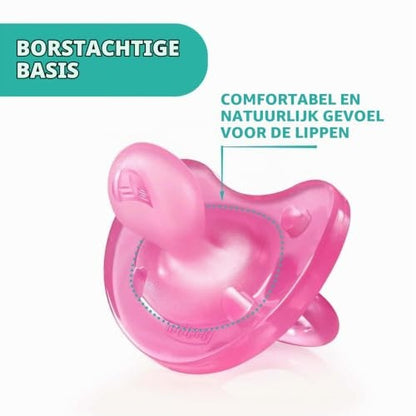 Chicco Physioforma Soft silikonový dudlík růžový 0-6m
