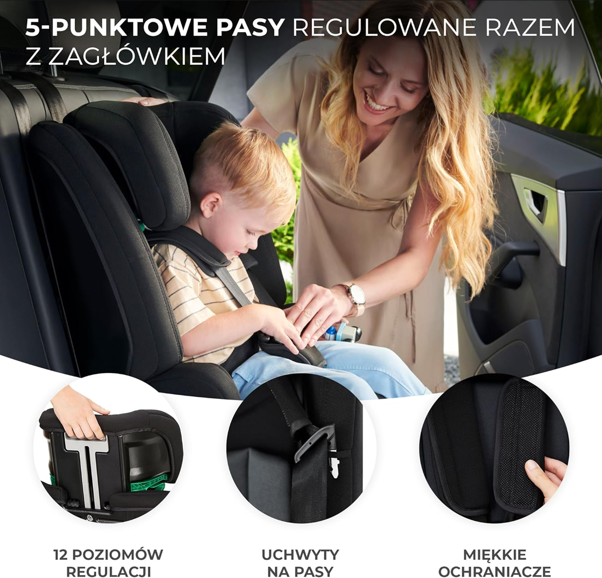 KINDERKRAFT SAFETY FIX 2 i-Size car seat gr 1/2/3 - 9-36kg