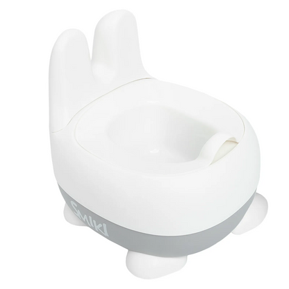 potty with removable insert and lid white and grey color
