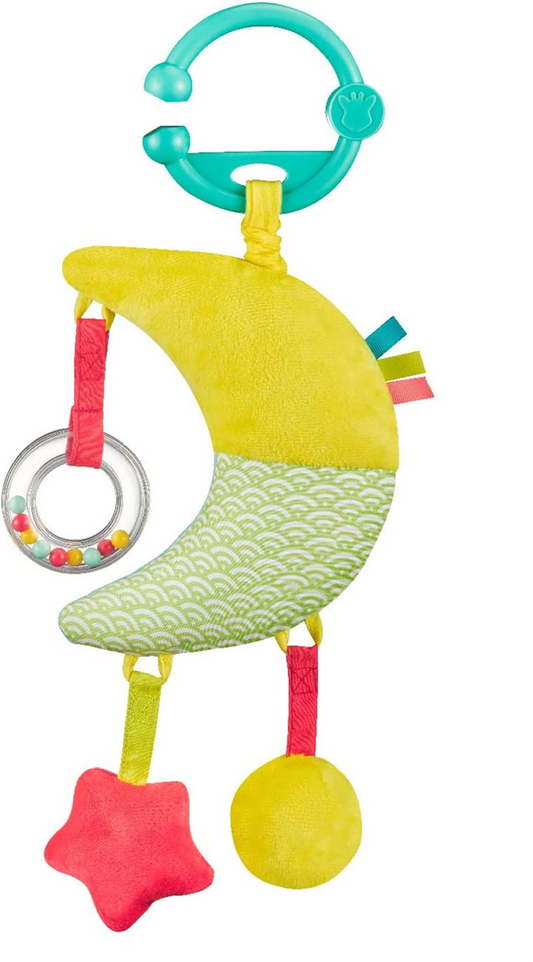 SOPHIE LA GIRAFE závěsná hračka s hracím strojkem na kočárek a postýlku 28 cm MĚSÍC