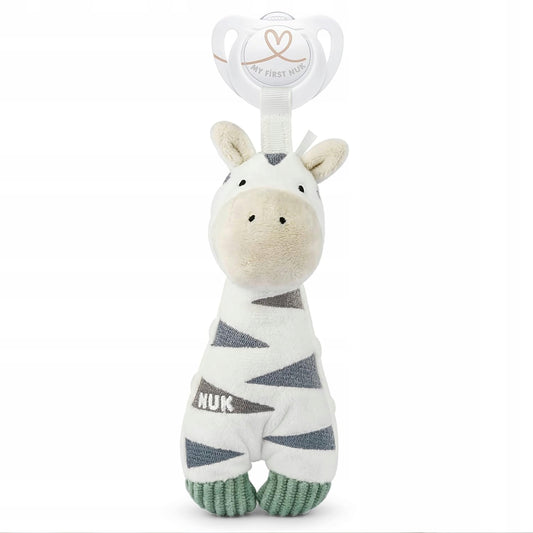 NUK Little Friendsoother with cuddly toyage 0-6colour whitezebra height 17 cmsoother plastic, siliconecuddly