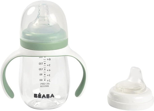 BEABA Training Bottle 2v1, netekoucí hrnek se dvěma náustky, 210 ml, 4 m+