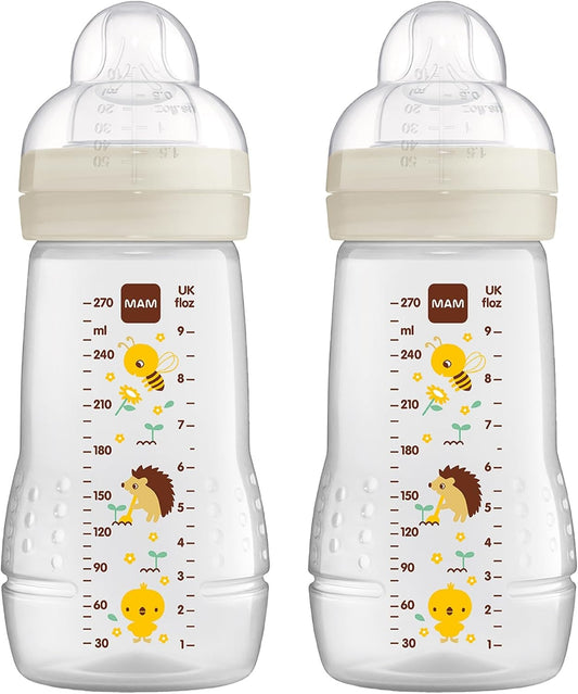 MAM Easy Active bottle set, 2 × 270 ml, age 0+, size 1 teat, MEADOW