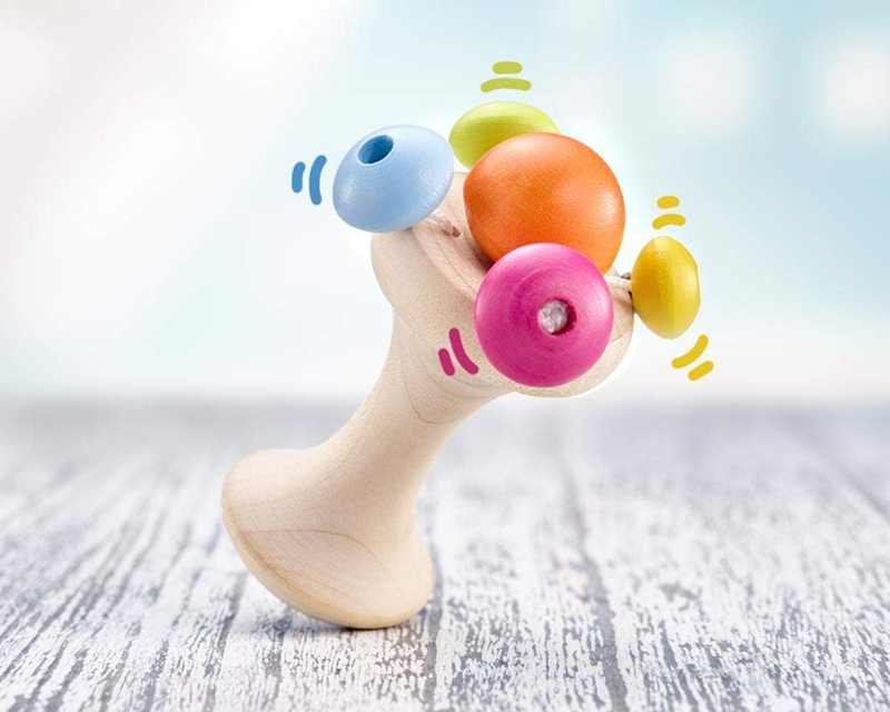SELECTA Carello dřevěný uchopovač s chrastítkem 5 x 10 cm