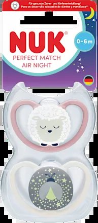 NUK Perfect Match Air Night pacifiers 0–6 months