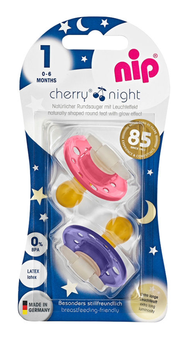 NIP CHERRY NIGHT dudlík uklidňující x2 0-6 měsíců