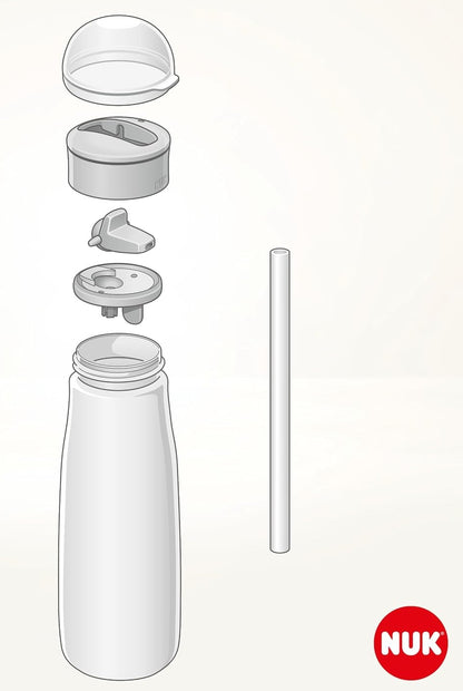 NUK Mini-Me Flip szívószálas és összecsukható szájrészű palack 450 ml, 12 hónapos kortól – termékfotó 4