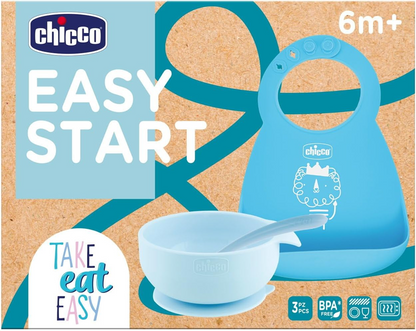 CHICCO Easy Start silikonová sada miska lžička bryndák