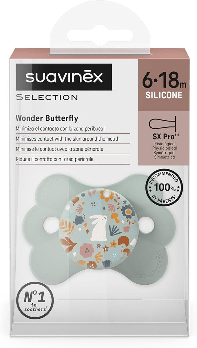 SUAVINEX Wonder Butterfly uklidňující dudlík 6-18 měsíců silikon SX PRO