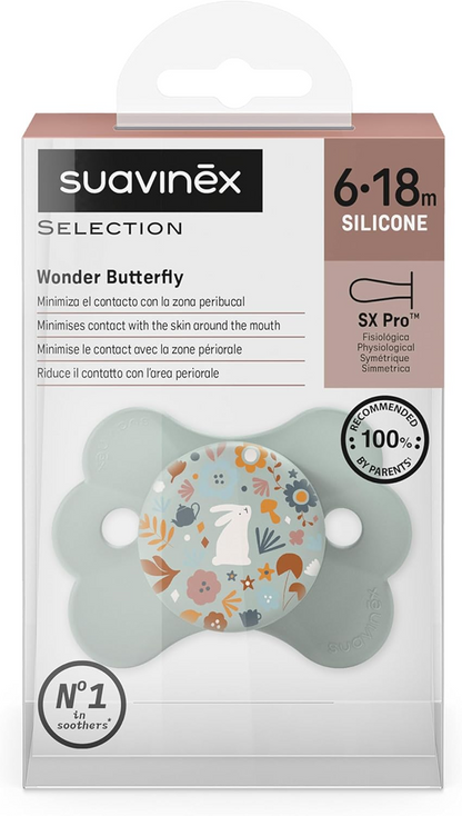 SUAVINEX Wonder Butterfly uklidňující dudlík 6-18 měsíců silikon SX PRO